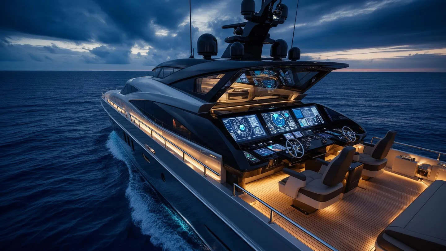 Luxury yacht with advanced marine technology